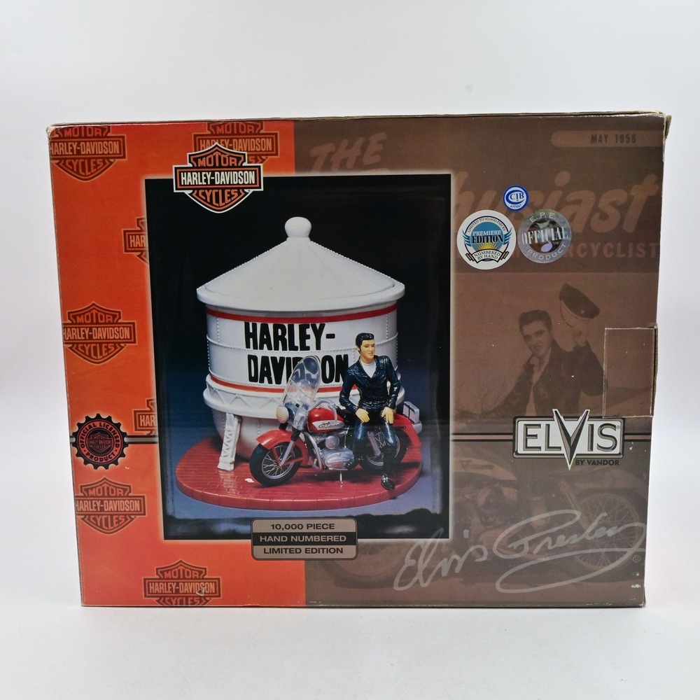 Vandor Elvis Harley Davidson Water Tower Cookie Jar Stash Box Ltd Ed 2669/10,000